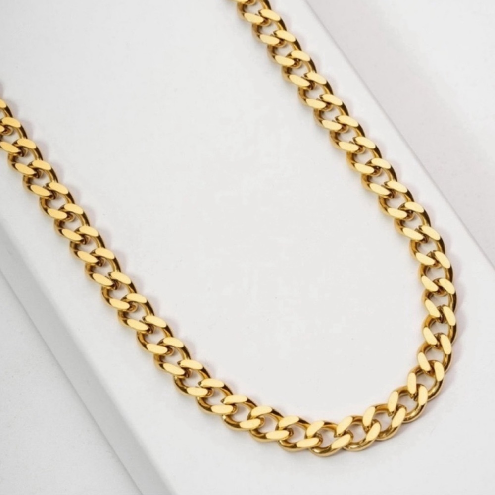 New 18k Gold Unisex Cuban Link Classic Minimalist Chain Handcrafted Necklace - Picture 2 of 16